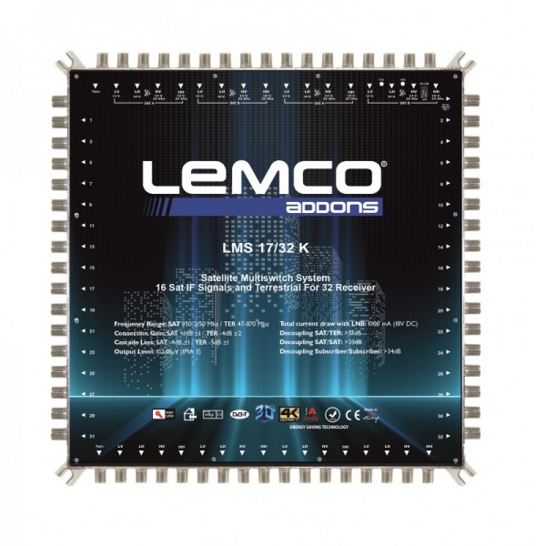 LEMCO LMS 17/32 C - 17 Εισόδων Cascade Multiswitch